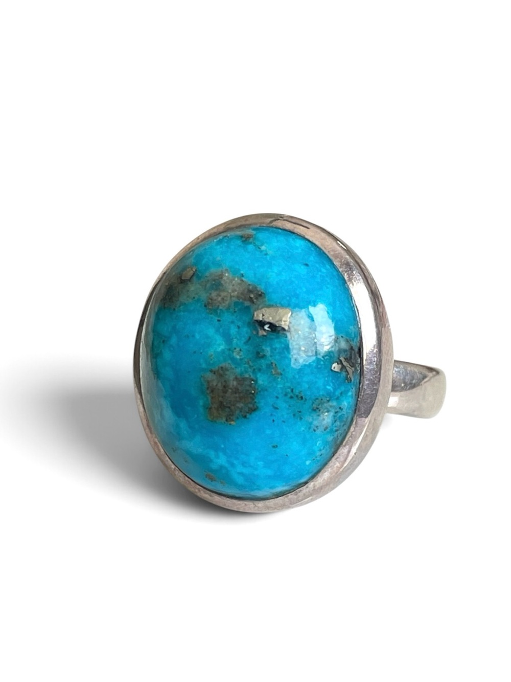 925 Sterling Silver Turquoise Statement Ring  US: 8